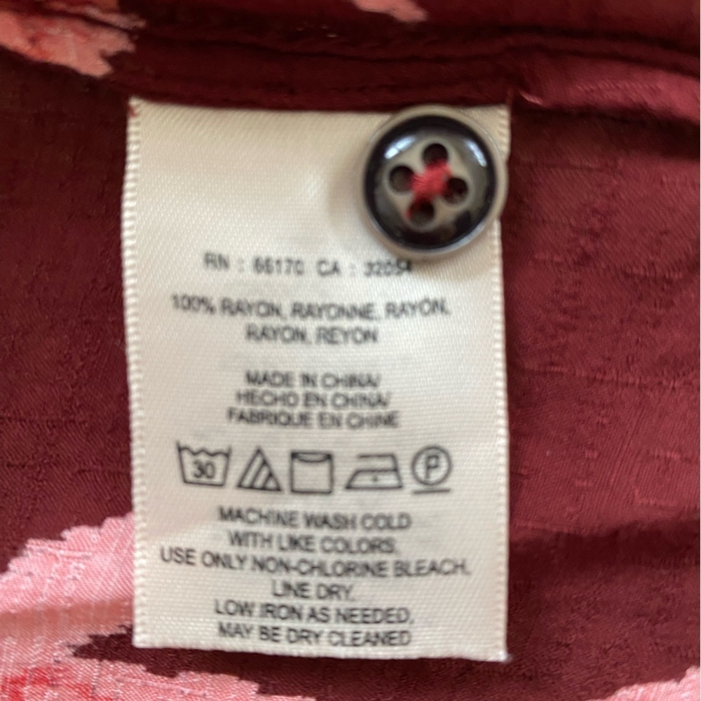 Anthropologie Maeve Soana Swing Tank Burgundy & Pink Flowy Boho Style Size 12 - Picture 5 of 6